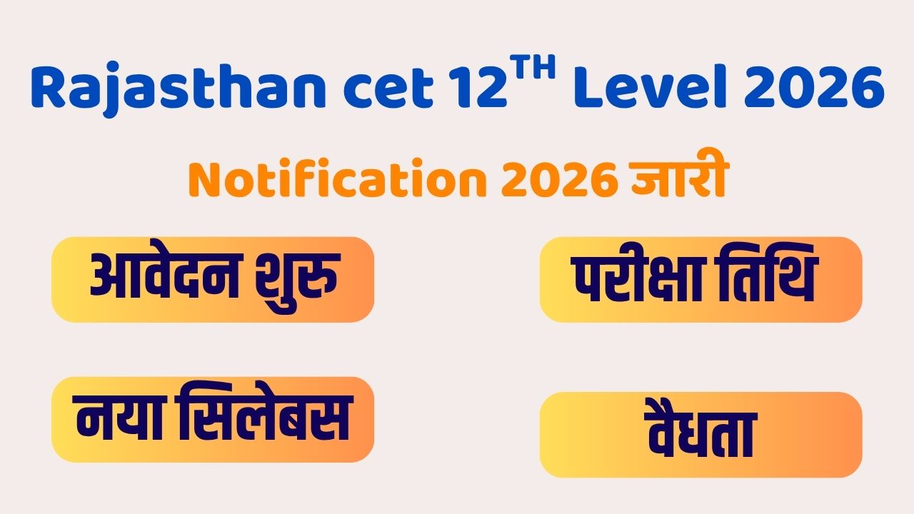 Rajasthan CET 12th Level 2026
